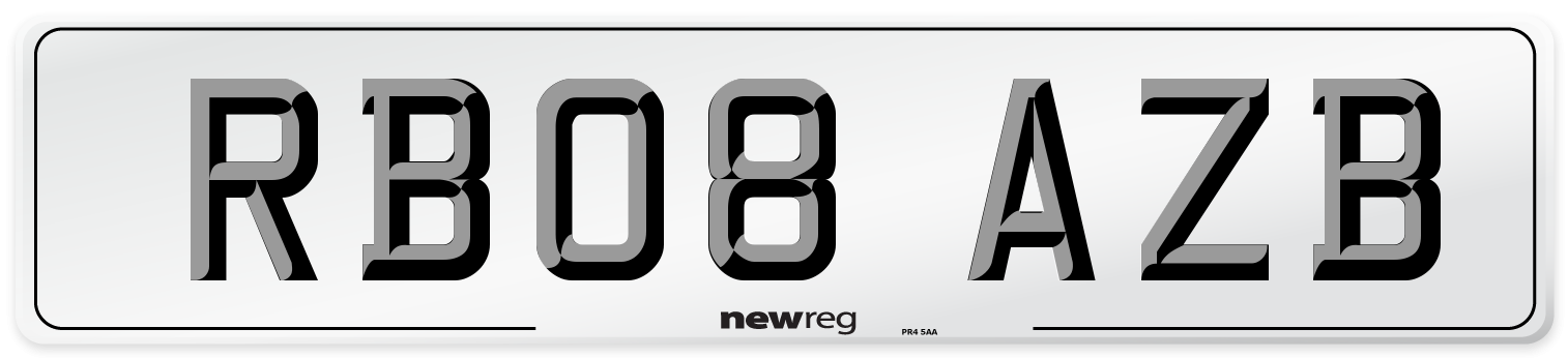 RB08 AZB Number Plate from New Reg